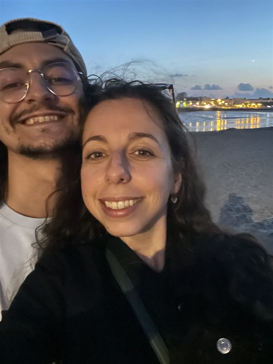 Selfie de Cécilia et Mathieu au crépuscule
